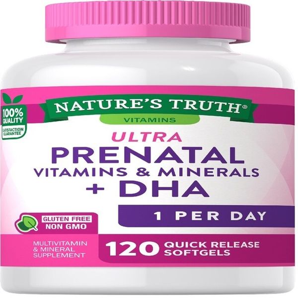 Nature's Truth Prenatal Vitamins & Minerals + DHA Quick Release Softgels 120 EA