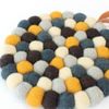 Trivet Felt Ball Yellow Gray