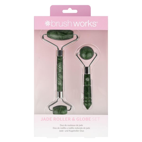 Brushworks Jade Roller & Globe Set, Pink, One Size