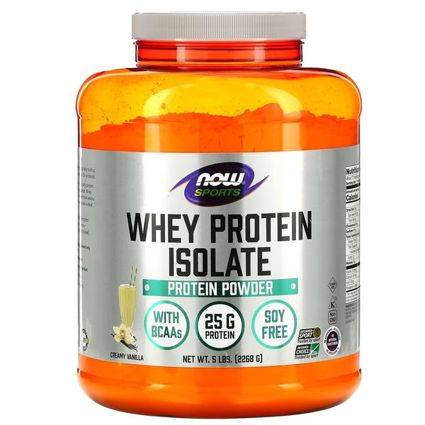 NOW Sports Whey 25g Protein Isolate 5lbs (Creamy Vanilla)