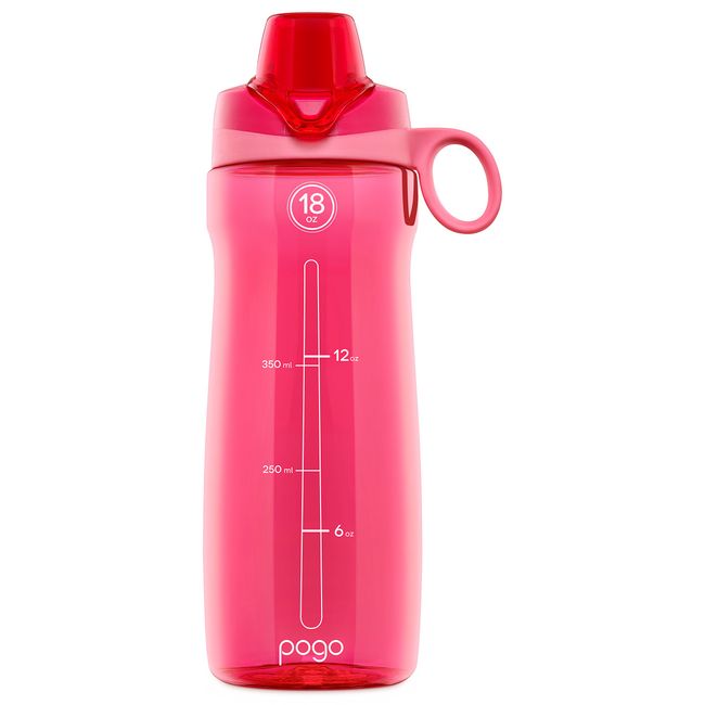 Pogo BPA-Free Plastic Water Bottle with Chug Lid, Pink, 40 oz.