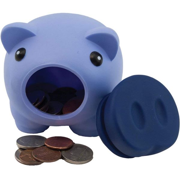 Alpen Glow Products Piggy Banks (Coin Holder) (Unbreakable/Shatterproof) (Plastic Pigs for Storing Money, Coins, Miz)(Shatter Proof)(Multiple Colors)(3 Pigs Per Pack)(Purple, Green, Blue)