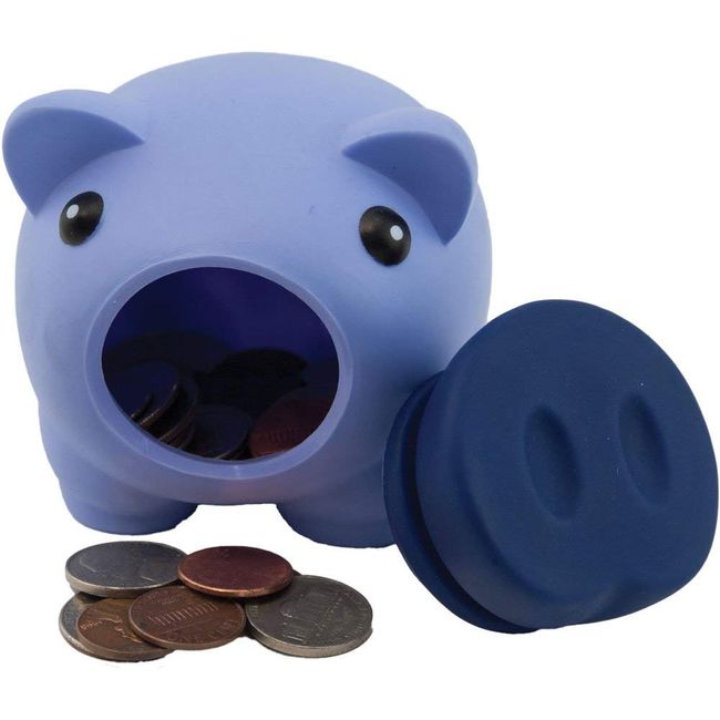 Alpen Glow Products Piggy Banks (Coin Holder) (Unbreakable/Shatterproof) (Plastic Pigs for Storing Money, Coins, Miz)(Shatter Proof)(Multiple Colors)(3 Pigs Per Pack)(Purple, Green, Blue)