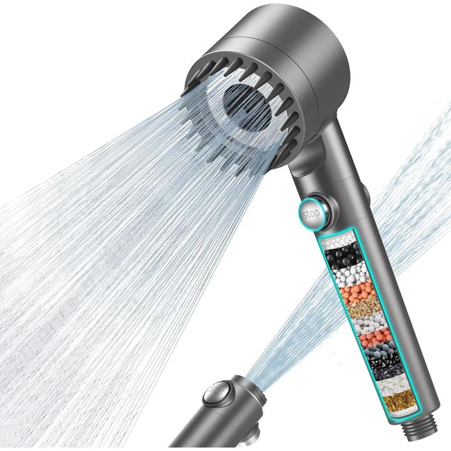 MEKO Micro Nano Bubble Mist Shower Head, 3+1 Modes Shower, Purification, Hand Stop, Water Pressure Adjustment, Ultra Fine Water Flow, Chlorine Removal, Skin Care, Water Leak Prevention, Stain Removal,