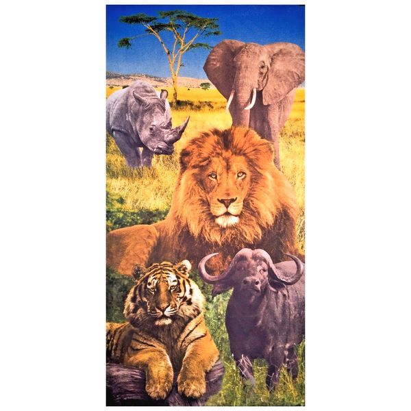 30"x60" African Big 5 Premium Beach Towel