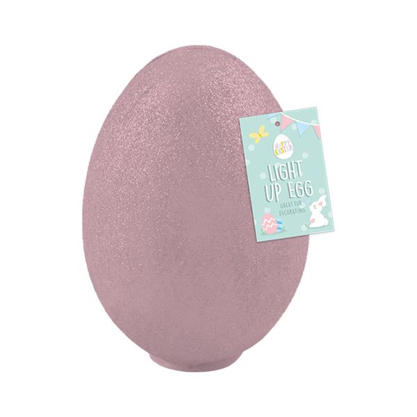 Gem Imports Pink Easter Flashing Light Up Egg Decoration 12.5cm
