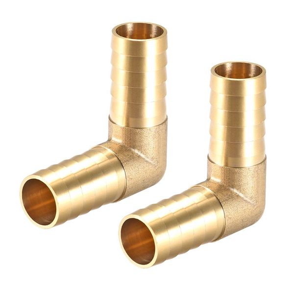 uxcell Barb Brass Hose Fitting 19mm 90 Degree Elbow Pipe Connector Coupler Tube Adapter 2pcs