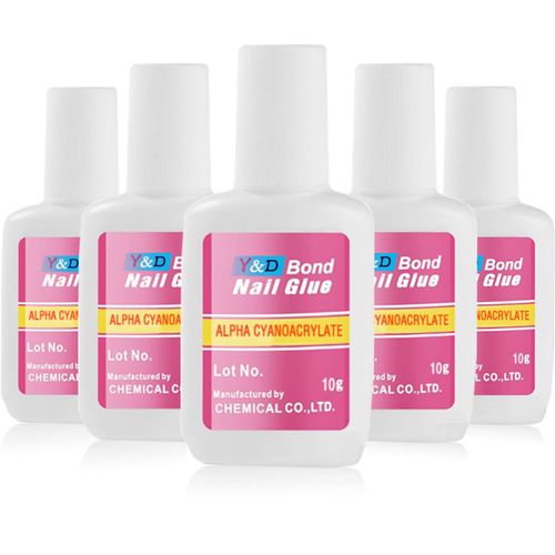 5 Pieces Nail Glue Quick Nail Tip Glue Extra-Strong Nail Glue False Nail Adhesive Quick Dry Super Strong Nail Tip (5PCS Nail Glue)