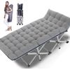 NAIZEA 2 Sets Folding Camping Cot Military Cots Outdoor Sleeping Bed w/Mat&Bag