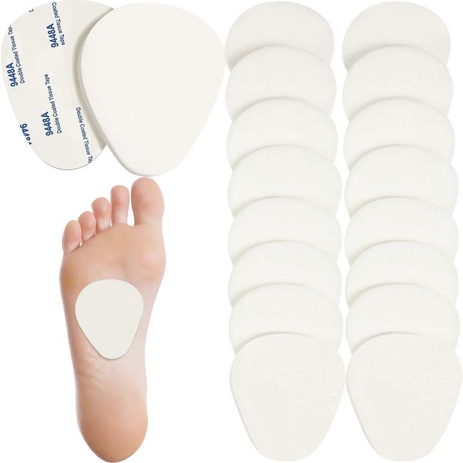 Metatarsal Pads,Metatarsal Felt Feet Pads Insert Pads Ball of Foot Cushion Pain Relief Forefoot Support Adhesive Foam Foot Cushion Pad Pain Relief Foot Pads for Men Women 1/4 Inch Thick 10 Pairs