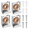 sourcing map 4Pcs Spring Loaded Mirror Hanger Clips, Frameless Mirror Holder Mount Bracket Hardware Kit with Screw for Wall Mounting, Silver
