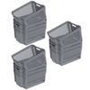 Idotry 12-Pack Large Plastic Weave Storage Basket Stackable Organizer Shelf Gray