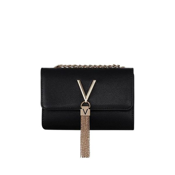 Valentino Womens Divina Handbag, Nero/Gold
