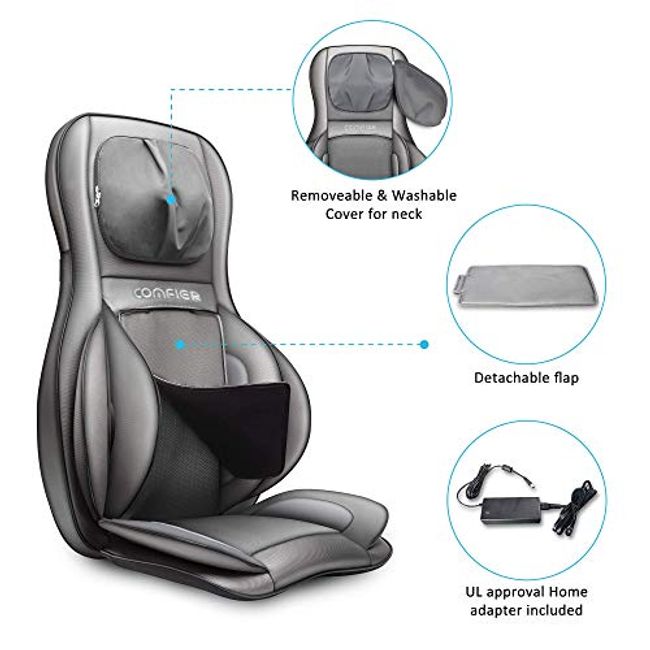 Comfier Massage Seat Cushion with Heat - 10 Vibration Motors Seat Warmer, Back Massager for Chair, Massage Chair Pad for Back Ideal Gifts for Women