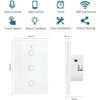 3 Gang Tuya WiFi Touch Wall Smart Light Switch Panel for Alexa Google Home App