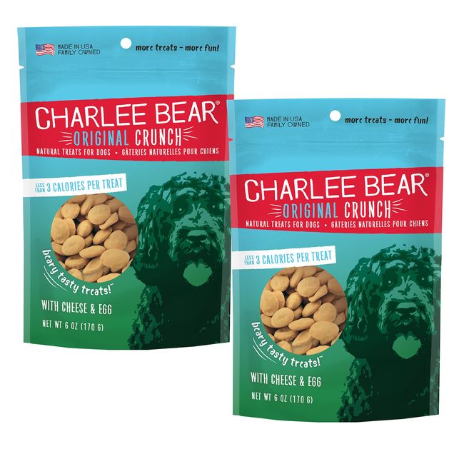 Charlee Bear Dog Treat with Cheese & Egg (2 Pack) 6 oz Each