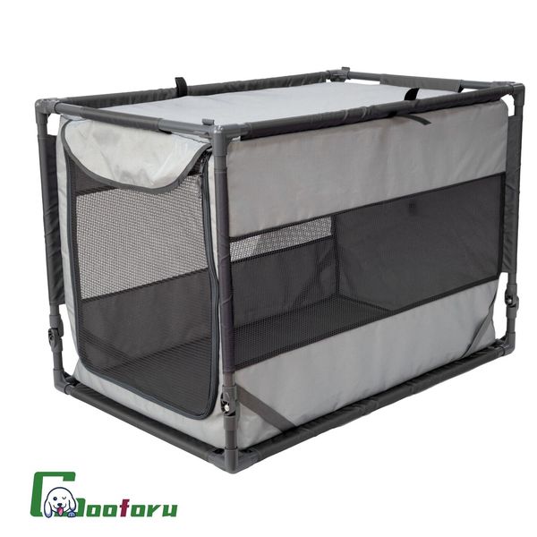 SportPet Designs, Dog Kennels, and Crates, Portable Folding Pet Kennel, Gray, La