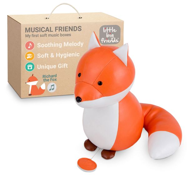 Little Big Friends Musical Friends | Pull String Cord Musical Toy for Baby | Special Stuffed Animal | Easy to Clean | Richard The Fox