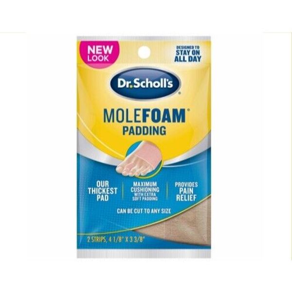 Dr Scholl's Molefoam Padding Extra Soft Dual Layer Two 4 1/8 X 3 3/8 Strips Each