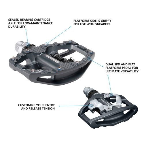Shimano EPDEH500 PD-EH500 SPD/Flat Pedal [Dark Gray]