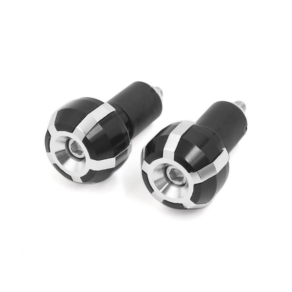 sourcingmap Motorcycle Black Silver Tone Brake Clutch Handle Bar Grip Cap 2 Pcs