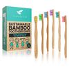 TreeBird Kids Bamboo Toothbrush 6-Pack | Super Soft Bristles | Eco-Friendly Dental Care for Children | Compostable Natural Organic Wood Handles | Colorful BPA-Free Brushheads