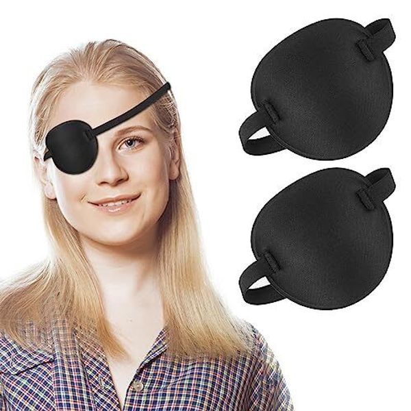 2 Pcs 3D Eye Patches for Adults Adjustable Medical Eyepatch for Lazy Eyes