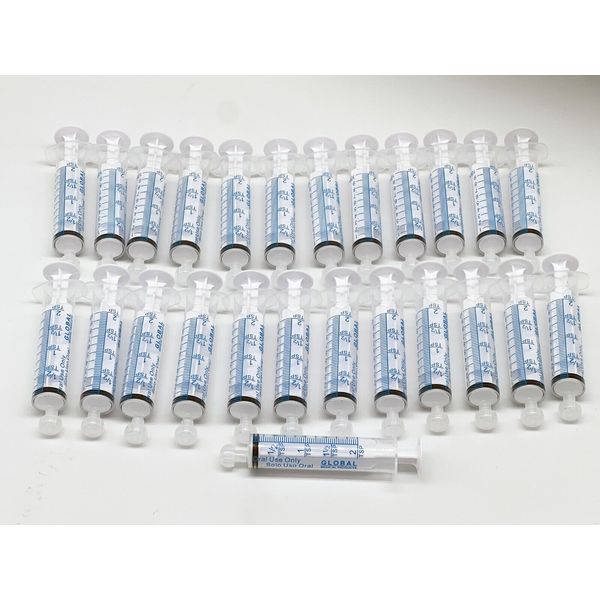 10cc ULTRA-FLO ORAL Syringes 10ml non-Sterile Syringe + CAP- 2 Teaspoon -25 Pack