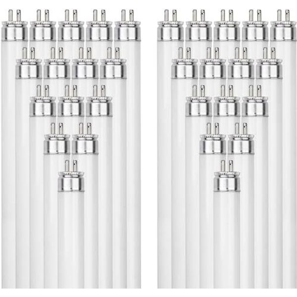 40Pack Fluorescent Tube Light Bulb, High Output 4100K Linear Lamp, G5, 54W