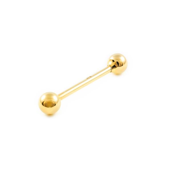 9ct Yellow Gold ball 5 mm tongue Piercing