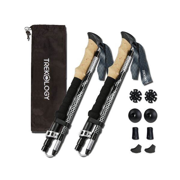 TREKOLOGY Trek-Z Collapsible Hiking & Trekking Poles - Balance Support for Seniors, Women, and Men, 2pc Per Set