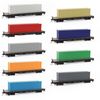 Evemodel 9pcs Different Colored HO Scale 1:87 Blank 40ft Shipping Containers