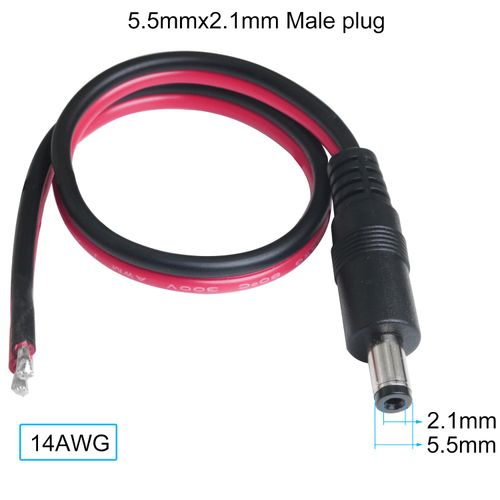 LUORNG 2PCS DC Power Cord Male High Power Connection Short Cable Length 30cm Wire Gauge 14AWG Power Pigtail Cable for Vehicle Equipment Laptop Storage Power Supply Desk Lamp Router