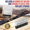 Torx Head Drill Bit Set - Premium12pc Set w/Storage Case T6 - T55 1/4in Hex S...