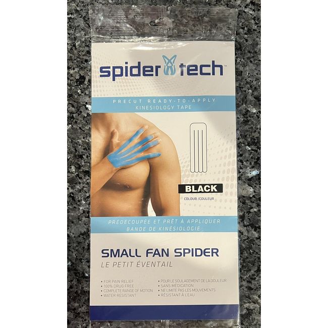 Spider Tech Kinesiology Tape Hand Fingers Small Fan Spider - Black