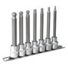 Ball-End Hex Socket Bit Set 7pc Metric 3/8"Sq Drive 100mm