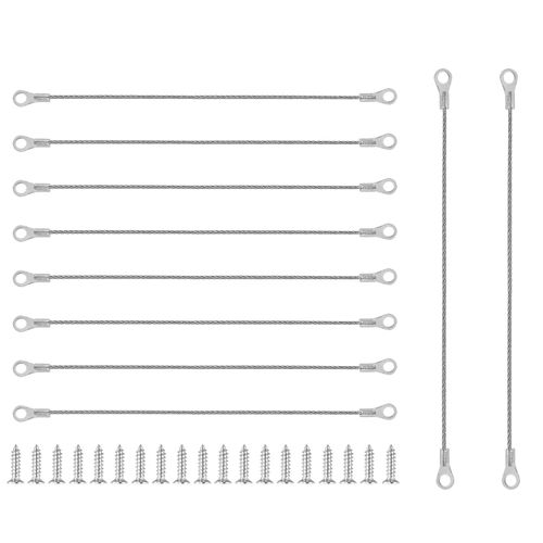 Bivethoi 10pcs Cabinet Door Restraint Kit, 30cm / 12 Inch Door Hinge Limiter Stainless Steel Restraint Cable, Lid Support Chain Door Limiter Stop for Limiting Chest Cupboard Door Swing