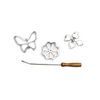 Fox Run Rosette Iron Set With Handle, Cast-Aluminum, Butterfly, Flower, and Card Suits