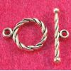 10Sets Tibetan Silver Round TWIST Toggle Clasps Hooks Connectors Hooks C071 