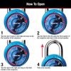 Master Lock 1533TRI Mini Combination Locks in Blue, Purple, and Red, 3-Pack