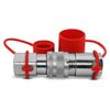 3/4" Flat Face High Flow Hydraulic Quick Connect Coupler Set, 1" NPT Thread