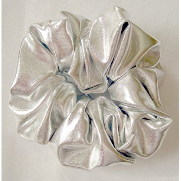 Silver Metallic Hair Scrunchy Small