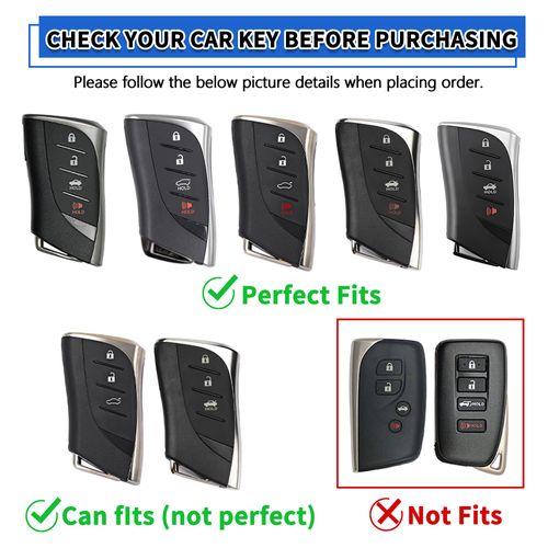 TOMALL for Lexus Key Fob Cover with Keychain, 4 Buttons Soft TPU Key Fob Protector Compatible with Lexus 2020-2022 GX ES LC LS UX and 2022 NX RC, White