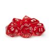 7 Die Polyhedral Dice Set - Translucent Red with Velvet Pouch By Wiz Dice