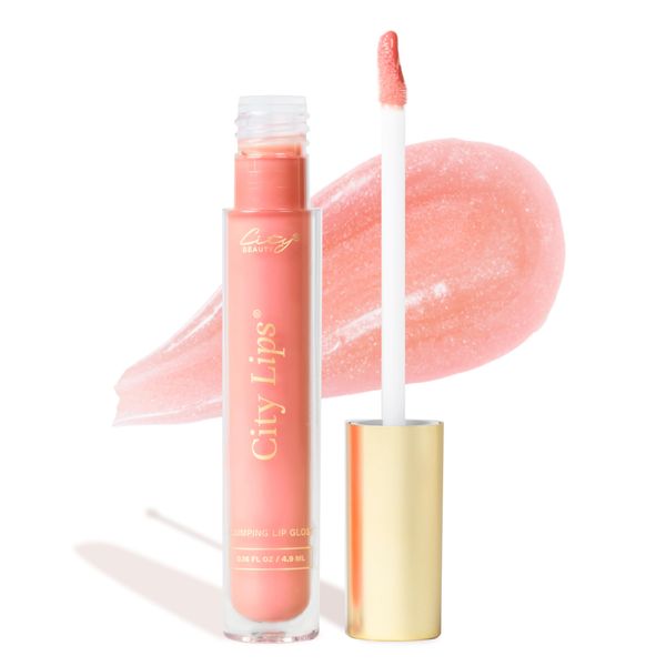 City Beauty City Lips Plumping Lip Gloss South Peach - High-Shine Gloss for Fuller, Younger-Looking Lips | Hydrating & Smoothing Lip Treatment Hyaluronic Acid