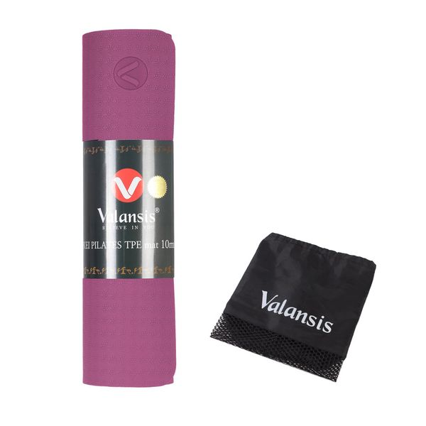 Balance TPE Yoga Mat + Bag, White Purple