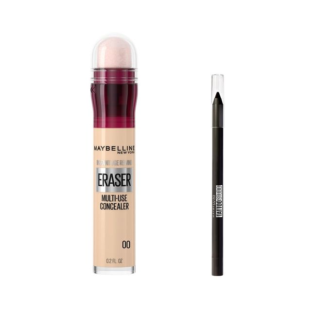 Maybelline New York Instant Anti Age Eraser Kapatıcı 00 Ivory & Mini Tattoo Liner Gel Pencil Makyaj Seti