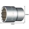 Tone Socket (12 Angle) 4D-24 Insertion Angle 12.7 mm (1/2 ") Double Side Width 0.9 inches (24 mm)