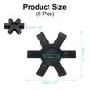 sourcing map 6pcs L150 Jaw Coupling Insert, Flexible Solid Type NBR Rubber Jaw Coupling Center Inserts for L Jaw Coupling L-Jaw Coupler Set, Black