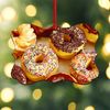 CafePress Assorted Delicious Donuts Scroll Ornament 4" x 2.75"